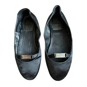 Burberry Black Satin Ballet Flat Slippers Size 36 - EUC